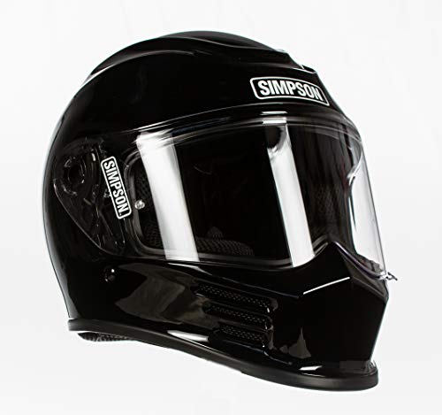 Simpson SPBL2 Speed Bandit Full Face Racing Helmet Size - Large - Gloss Black - Clear Shield Included - Dark Smoke Shield Pictured is Sold Separately