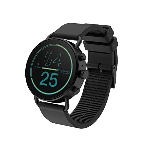 Skagen Falster Men's Gen 6 Stainless Steel Smartwatch Powered with Wear OS by Google with Speaker, Heart Rate, GPS, NFC, and Smartphone Notifications Color: Black (Model: SKT5303V)