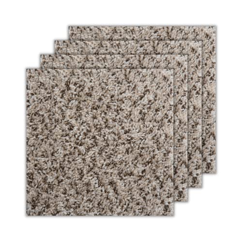 Smart Squares in A Snap Premium Soft Padded Carpet Tiles 18x18 Inch, Seamless Appearance, Peel and Stick for Easy DIY Installation, Made in The USA (10 Tiles - 22.5 Sq Ft, 537 Crystal)