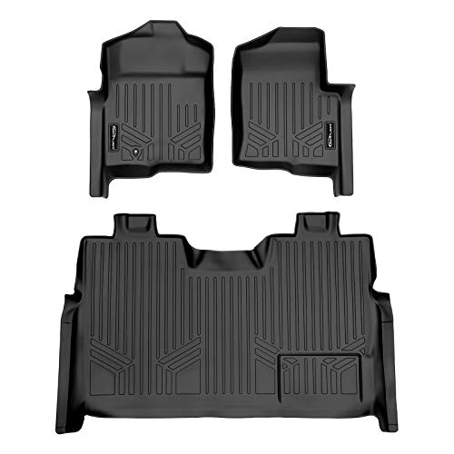 SMARTLINER Custom Fit Floor Mats 2 Row Liner Set Black for 2009-2010 Ford F-150 SuperCrew Cab