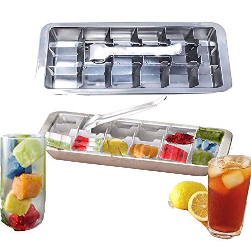 Stainless steel ice cube trays FAST ICE & DISHWASHER SAFE 18 Slot metal Ice Cube Tray metal ice tray with lever stainless steel ice cube trays with levers