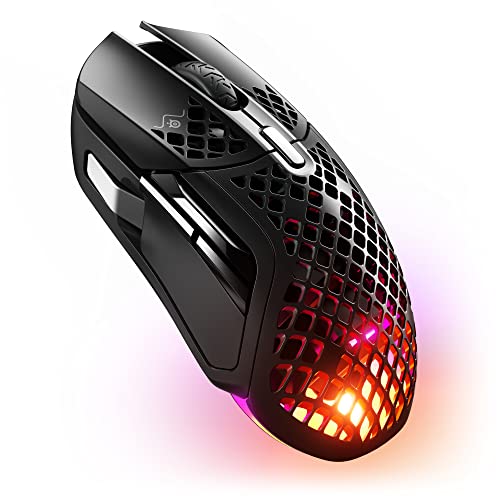SteelSeries Aerox 5 Wireless - Gaming Mouse - 18000 CPI -- TrueMove Air Optical Sensor - Ultra-lightweight Water Resistant Design – 180+ Hour Battery Life