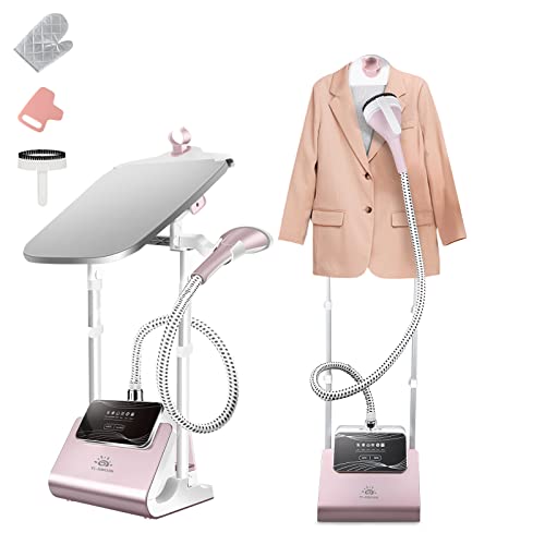 TC-JUNESUN Steamer for Clothes Standing,1500W Powerful Upright Clothes Steamer with Adjustable Ironing Board, 30s Fast Heat-up,6 Steam Levels 2.5L Water Tank Professional Garment Steamer for Household