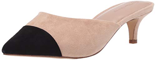 The Drop Women's Paulina Pointed Toe Two-Tone Mule, Natural/Black, 9.5