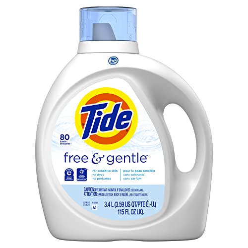 Tide Free & Gentle Laundry Detergent Liquid Soap, 80 Loads, 115 Fl Oz