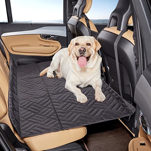 TKYZ Back Seat Extender for Dogs,Large Dog Car Seat Cover for Back Seat, Dog Hammock for Car Back Seat Dog Bed, Non Inflatable Car Bed Mattress for Car SUV Truck (Black)
