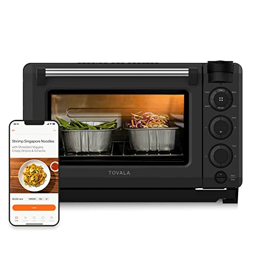 Tovala Smart Oven Pro, 6-in-1 Countertop Convection Oven - Steam, Toast, Air Fry, Bake, Broil, and Reheat - Smartphone Control Steam & Air Fryer Oven Combo - With Meal Subscription Credit ($50 Value) - WiFi Enabled
