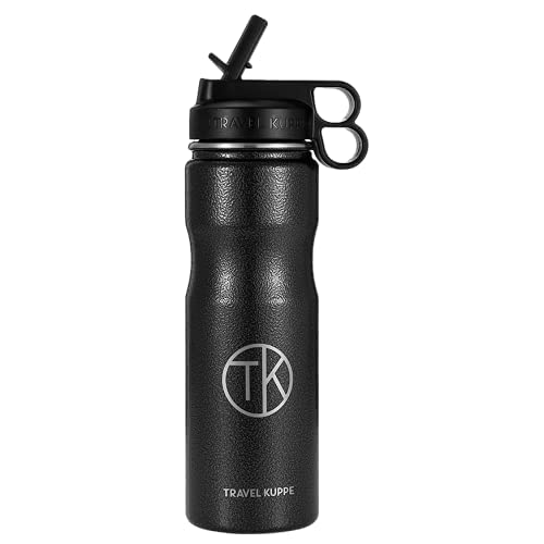 Travel Kuppe Vacuum Insulated Cycling Sports Water Bottle | Bike Water Bottle Insulated w/Straw & Sip Lid | Stainless Steel Cycling Water Bottle | Sports Water Bottle Insulated & Scratch Resistant