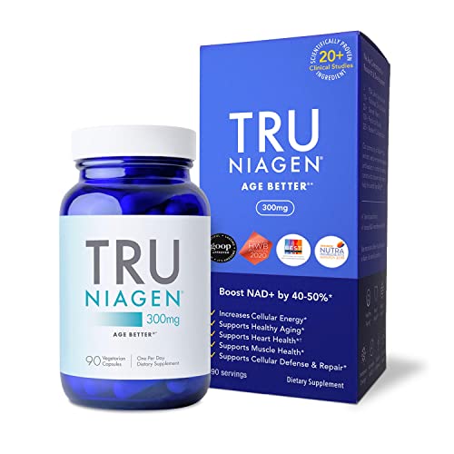 TRU NIAGEN 90ct/300mg Multi Award Winning Patented NAD+ Boosting Supplement - More Efficient Than NMN - Nicotinamide Riboside for Cellular Energy Metabolism & Repair, Vitality & Healthy Aging