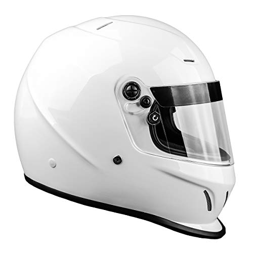 Typhoon Helmets Snell SA2020 Full Face Racing Helmet (White, XL)