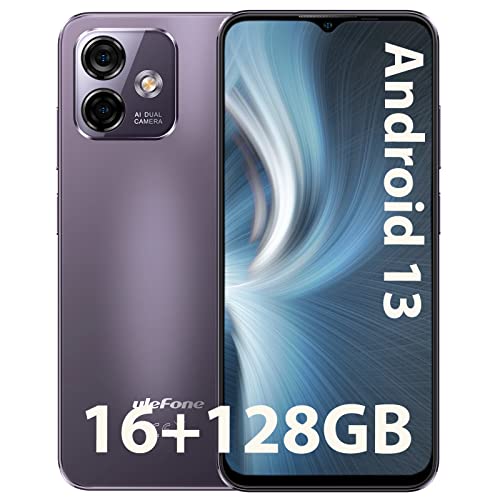 Ulefone Note 16 Pro Unlocked Smartphones, Android 13 OS Cell Phone, 8-core 16+128GB, 50MP Rear Camera, 8MP Front Camera, 6.52” Display, 4400mAh, Type C T-Mobile 4G LTE Unlocked Phones | Purple