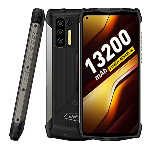 Ulefone Rugged Smartphone, 13200mAh Large Battery, Power Armor 13 8GB + 256GB Android 11 FHD+ 6.81", Octa-core 48MP Quad Camera, NFC OTG Wireless Reverse Charging, IP68 Waterproof Unlocked Cell Phone