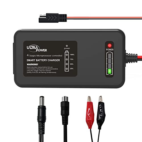 ULTRAPOWER 4-Amp 14.6 Volt Lithium LiFePO4 Battery Charger,12.8 Volt LiPO Battery Charger,Automatically Activate BMS,4-Stage Smart Battery Charger for Cars,Motorcycles,Lawn Mowers,UAV,Boat