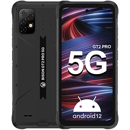 UMIDIGI 5G Rugged Smartphones Unlocked,Bison GT2 PRO 8G+256GB Waterproof IP68/IP69K Android 12 MediaTek Dimensity 900 6nm 64MP+8MP+5MP Camera 6.5" FHD +6150mAh Fast Charge NFC Cell Phone