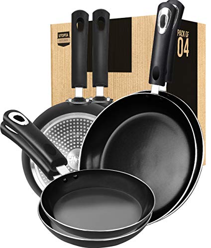 Utopia Kitchen Nonstick Frying Pan Set - 6 Piece - Induction Bottom fry pan- 8 Inch, 9.5 Inch and 11 Inch - Pack of 6 Sets
