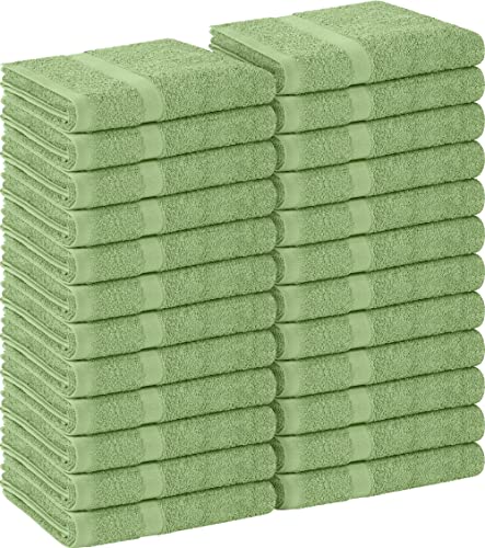 Utopia Towels Sage Green Salon Towels, Pack of 24 (Not Bleach Proof, 16 x 27 Inches) Highly Absorbent Towels for Hand, Gym, Beauty, Hair, Spa, and Home Hair Care