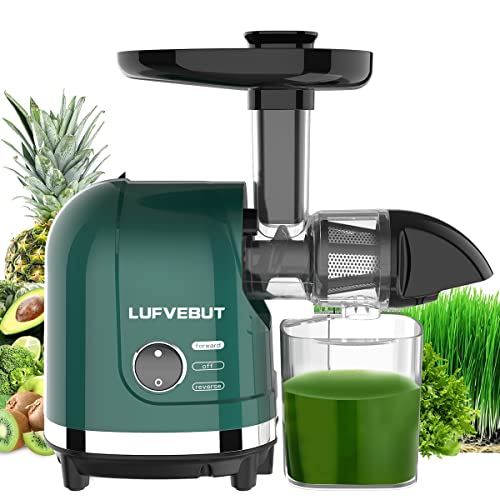 Vegetable Juicer for Celery Wheatgrass Spinach Ginger, Fruit Juicer Machines Slow Masticating Juicer Cold Press Juice Extractor Pulp Separated, Quiet Motor, Dishwasher Safe, Easy To Clean, BPA Free