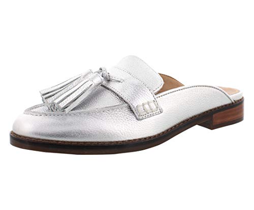 Vionic Women's Wise Reagan Mule with Tassels - Ladies Backless Slide with Concealed Orthotic Support Silver 7 M US