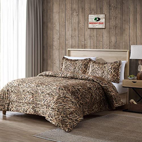 VISI-ONE Microfiber Shadow Grass Blades Full/Queen Comforter Set Lightweight Camouflage Comforters with Pillow Shams - Soft and Cozy Forest Comforter 3 Piece Camo Bedding - (90 x 90 Inches)