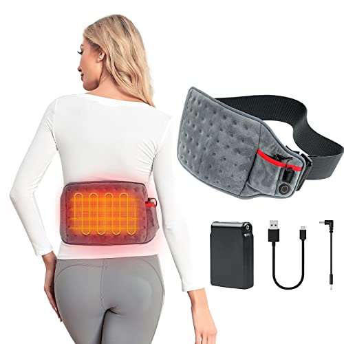 Vofuoti Cordless Heating Pad, Portable Heated Pad with Battery and 3 Heat Settings for Back Pain Relief, Abdomen Cramps