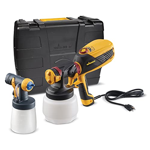 Wagner Spraytech 0529010 FLEXiO 590 Handheld HVLP Paint Sprayer, Sprays Most Unthinned Latex, Includes Two Nozzles - iSpray & Detail Finish Nozzle, Complete Adjustability for All Needs , Multi-colored