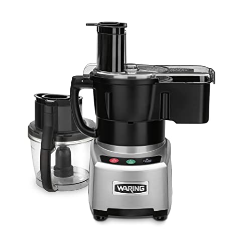 Waring Commercial 4 Quart Food Processor, 2 HP Motor, Extra Large Feed Tube, LiquiLock Sealed Bowl System, S Blade Chops Purees Emulsifies, 120V, 5-15 Phase Plug, Clear WFP16SC Black