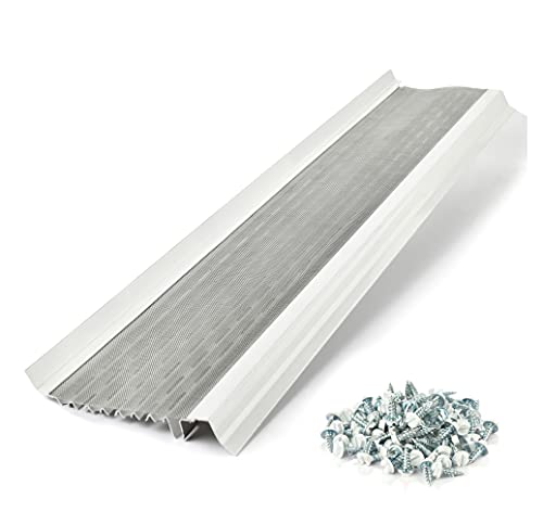 Waterlock Micromesh 5” Gutter Guards Leaf Protection, A Contractor-Grade Gutter Guard from Manufacturer, Domestic Aluminum, Stainless Steel Mesh Gutter Covers 5 Inch (100 Feet, High-Gloss White)