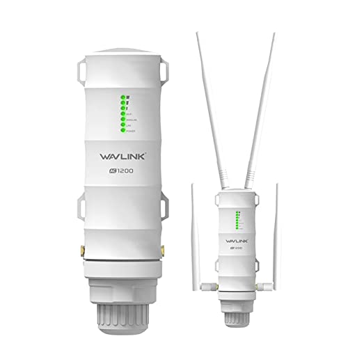 WAVLINK Outdoor WiFi Extender AC1200 Dual Band 2.4/5 GHz Long Range Outdoor WiFi Extender,Weatherproof Wireless Access Point for Backyard with PoE Powered,Support Access Point/Repeater/Router Mode
