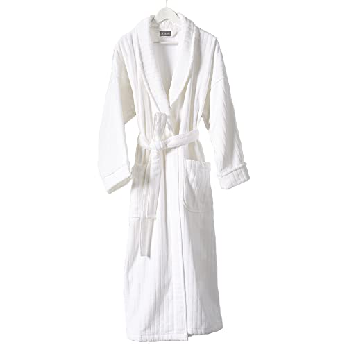 Westin Hotels Heavenly Robe - One Size, White, Jacquard Stripe, with Logo