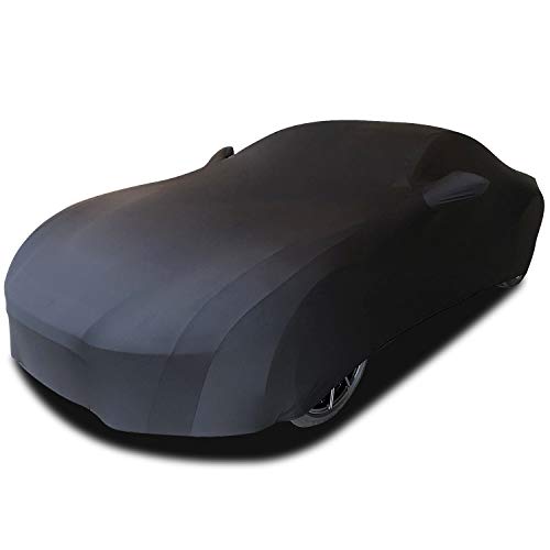 WinPower Indoor Car Cover Velvet Stretch Dust-Proof Protection Full Car Cover for Underground Garage, Car Show, Black