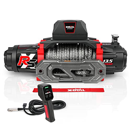 X-BULL Winch-13500 lb. Load Capacity Electric Winch -12V DC Power for Towing Truck Off Road, 2 in 1 Wireless Remote,13500 XRS Series