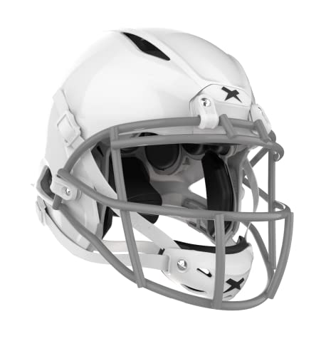 Xenith Shadow Varsity White Football Helmet w/Grey XRS-21X Facemask & White Chin Strap - Medium