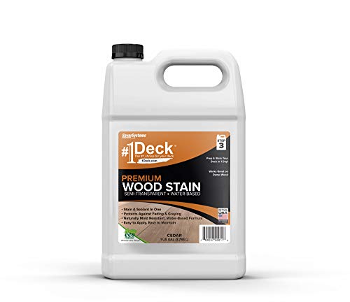 #1 Deck Premium Semi-Transparent Wood Stain for Decks, Fences, & Siding - 1 Gallon (Cedar)