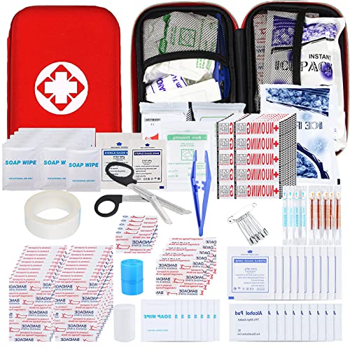275Pcs Travel First Aid Kits for Car Emergency Preparedness Items Urgent Accident Essentials Kit Survival Gear Equipment Sports First Aid Kit for College Dorm Student, Home, Boat
