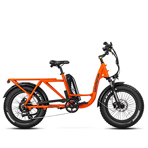 ADDMOTOR M-81 Electric Bike for Adults, 105 Miles, 48V 20AH Removable Samsung Battery UL Certified, 750W Long-Tail Cargo Electric Bicycle, 20"x4" Fat Tire Ebike, 7 Speeds, Suspension Fork (Carrot)