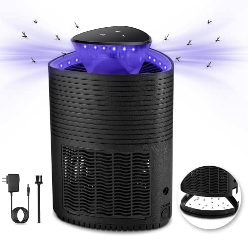 Adjrp Fruit Fly Traps, Triple Speed Adjustable Fruit Fly Traps for Mosquitoes Flies, Mosquito Zapper with Double Circles of Blue Light & Upgraded Dual Core Fan for Kitchen Home