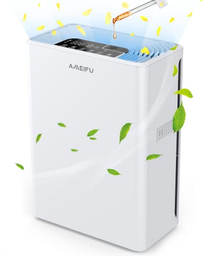 AMEIFU Air Purifiers for Home Large Room up to 1640ft², Hepa Air Purifiers, H13 True HEPA Air Filter for Wildfires, Pets Hair, Dander, Smoke, Pollen, 3 Fan Speeds, 5 Timer, Sleep Mode 15DB Air Cleaner