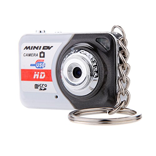 Andoer Digital Camera X6 Portable Ultra Mini High Denifition Kids Camera Mini DV Support 32GB TF Card with Mic-White with Gray