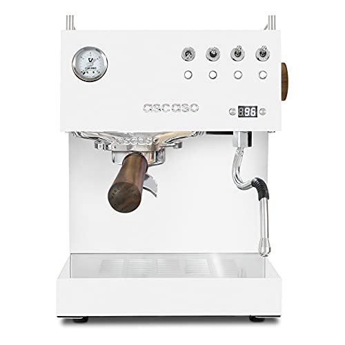 Ascaso Steel UNO PID Programmable Espresso Machine w/Volumetric Controls, Single Thermoblock, 120V (White)