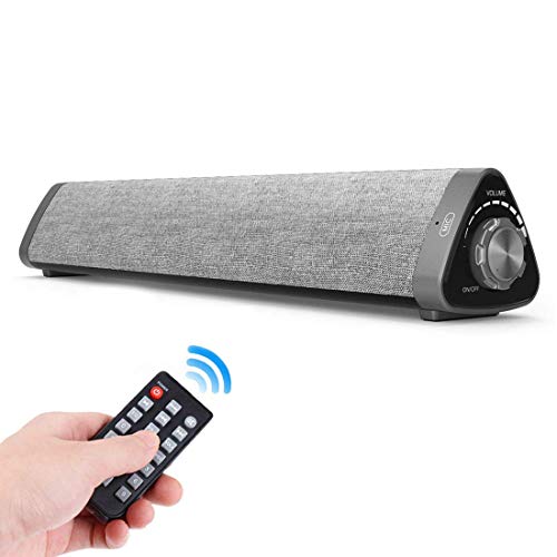 ASIYUN Sound Bar, Wired and Wireless Bluetooth 5.0 Audio Speaker Surround Sound Home Theater Built-in Subwoofers for TV/PC/Phones/Tablets with Remote Control (Support Device with AUX/RCA/USB Function)