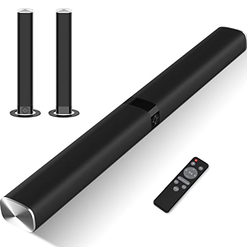 Assistrust Sound Bar, 50W Sound Bars for TV, Bluetooth 5.0 Soundbar, Wireless & Wired TV Sound bar, HDMI- ARC/Optical/AUX Connection, 2 in 1 Separable Soundbar