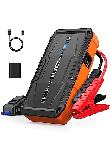 AstroAI S8 Jump Starter Battery Pack, 1500A Battery Jump Starter with Wall Charger for Up to 6.0L Gas & 3.0L Diesel Engines, 12V Portable Jump Box with 3 Modes Flashlight and Jumper Cable