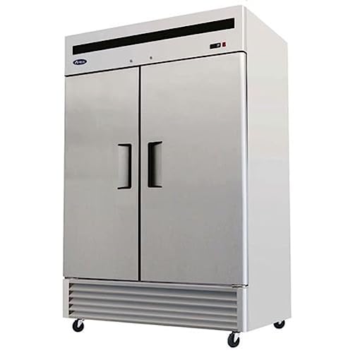 Atosa Commercial Refrigerator, MBF8507 Double 2 Door Side By Side Stainless Steel Reach in Commercial Refrigerators for Restaurant Equipment 46cu.ft. 33?-38?