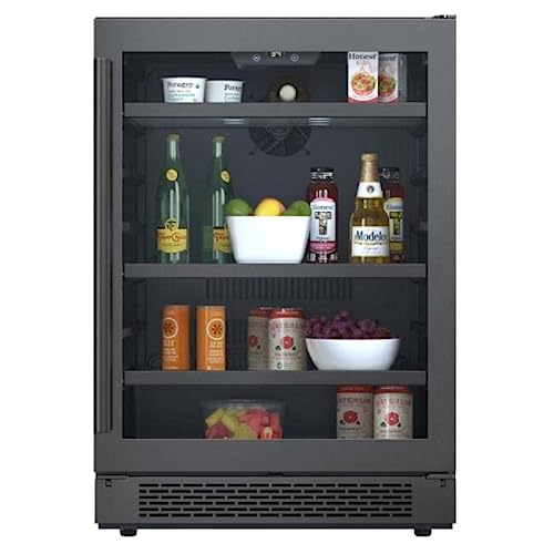Avallon ABR241BLSS 24 Inch Wide 140 Can Energy Efficient Beverage Center with LED Lighting, Double Pane Glass, Touch Control Panel and Right Swing Door