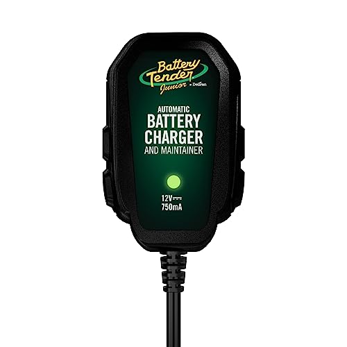 Battery Tender 021-0123 Junior 12V, 0.75A Battery Charger and Maintainer, Black/Green (021-0123)
