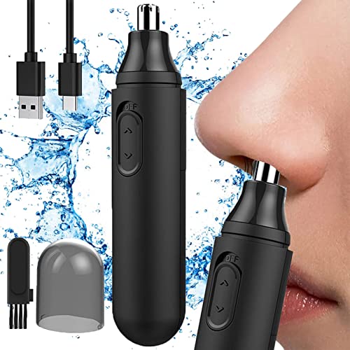 BCFHYK Nose Hair Trimmer, Rechargeable Ear and Nose Hair Trimmer for Men Women, USB Electric Waterproof Eyebrow Facial Hair Removal Nose Grooming Garget for Men, Unique Gift for Men, Dad or Boyfriend