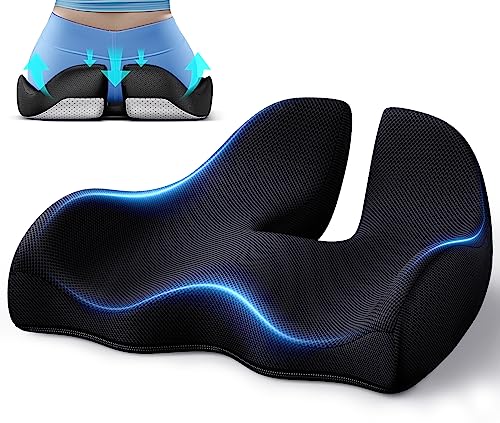 Benazcap X Large Memory Seat Cushion for Office Chair Ergonomic Cushions Butt Pillow for Pressure Relief Sciatica & Pain Relief Memory Foam for Long Sitting for Gaming Chair and Car Seat