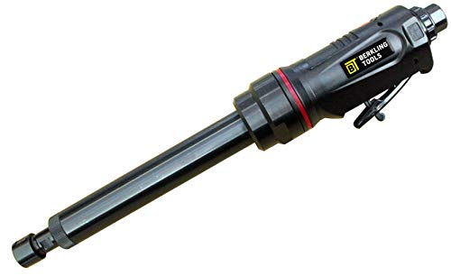 Berkling Tools BT 6321-7 | 7" Extra Long Extension 1/4“ Straight Air Die Grinder, Professional Grade Heavy Duty Variable High Speed (Straight, 7" Extension)