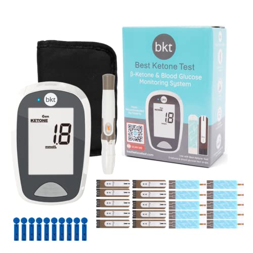 BEST KETONE TEST  |  Dual Blood Ketone and Blood Glucose Test Meter (TD-4279)  |  Complete Value Kit