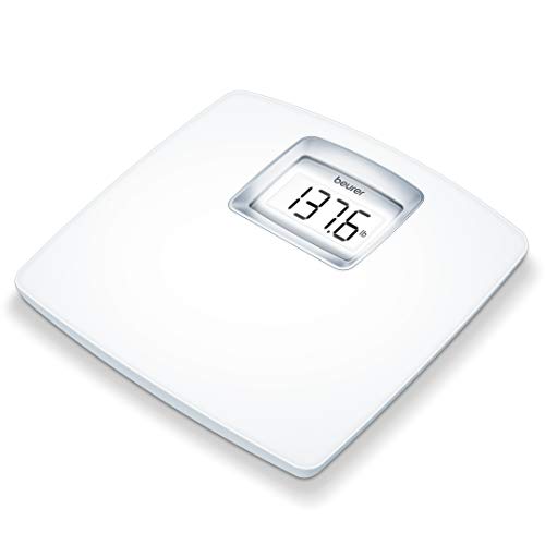 Beurer PS25 Digital Bathroom Scale for Body Weight – 400lb Weight Capacity, Auto-Calibrate, XL Backlit Display – Glass Weight Scale, Precise and Accurate Digital Scale, Body Scale